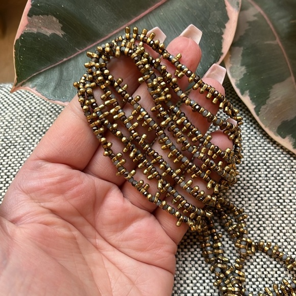 ✨ Unique Boho Gem and Antique Gold Statement Necklace ✨ 25” - Picture 13 of 13